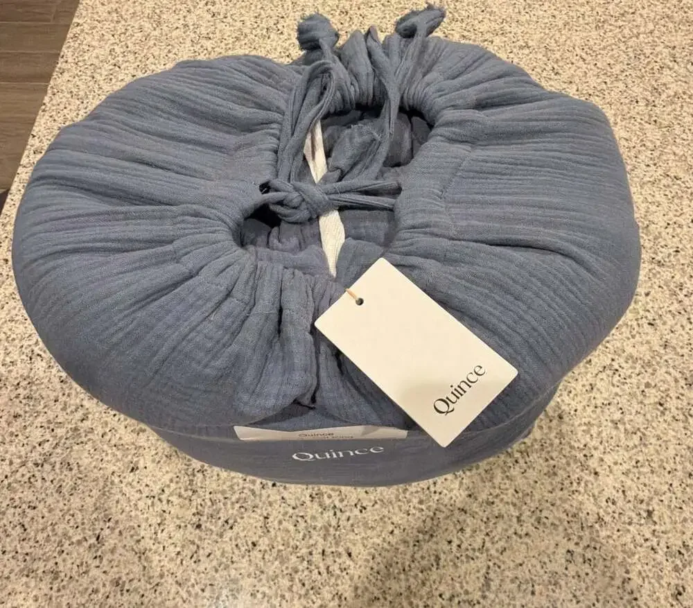 Quince Organic Cotton Gauze Duvet Set King / Cal King in Mineral
